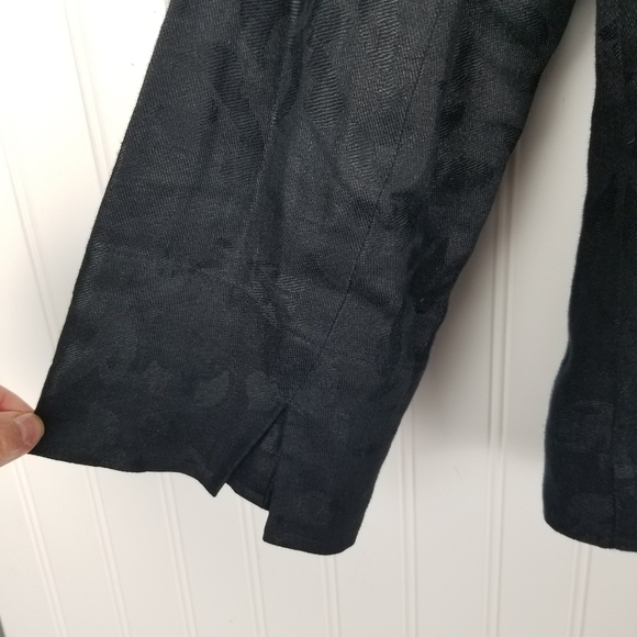 Jones NY Womens 100% Linen Blazer Jacket Size 6 Black Button Breathable Neutral - Picture 5 of 9